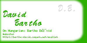 david bartho business card